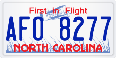 NC license plate AFO8277