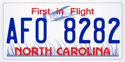 NC license plate AFO8282