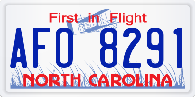 NC license plate AFO8291