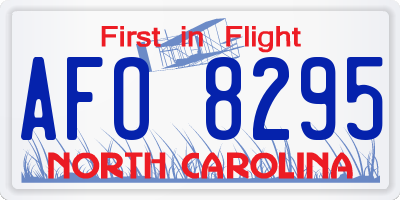 NC license plate AFO8295