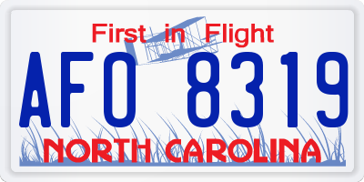 NC license plate AFO8319