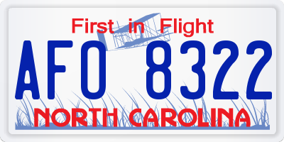 NC license plate AFO8322