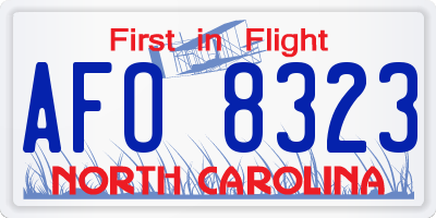 NC license plate AFO8323