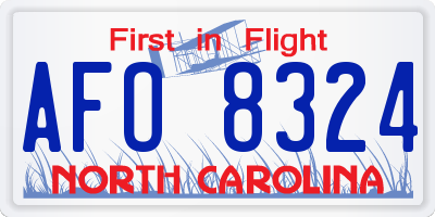 NC license plate AFO8324