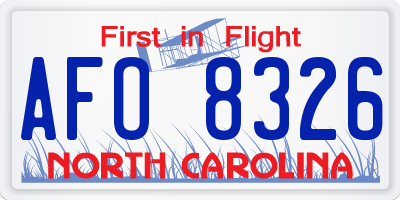 NC license plate AFO8326