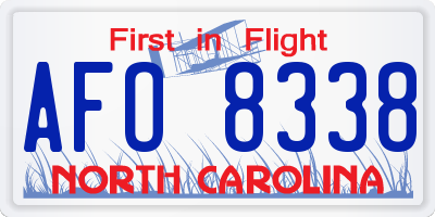 NC license plate AFO8338