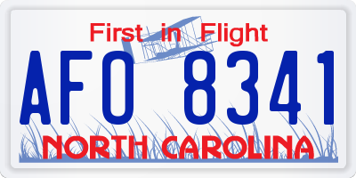 NC license plate AFO8341