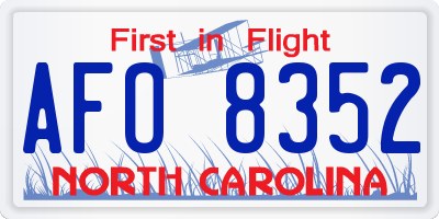 NC license plate AFO8352