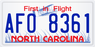 NC license plate AFO8361