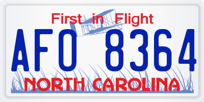 NC license plate AFO8364