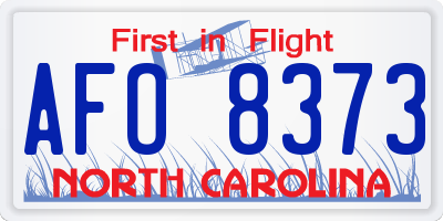 NC license plate AFO8373
