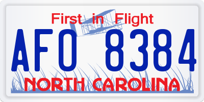 NC license plate AFO8384