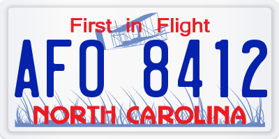 NC license plate AFO8412