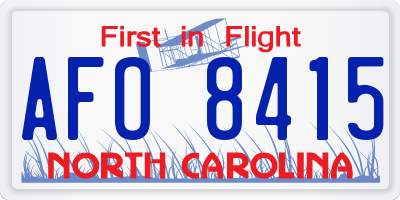 NC license plate AFO8415
