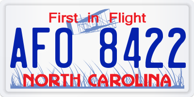 NC license plate AFO8422