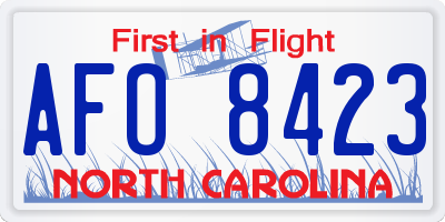 NC license plate AFO8423