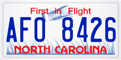 NC license plate AFO8426
