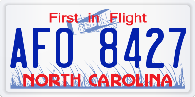 NC license plate AFO8427