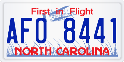 NC license plate AFO8441