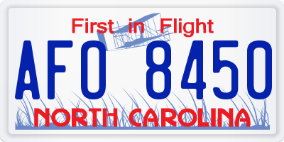 NC license plate AFO8450