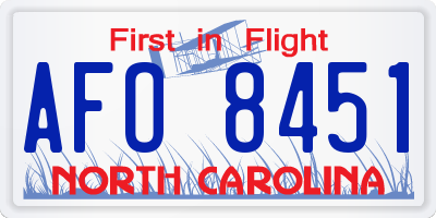 NC license plate AFO8451