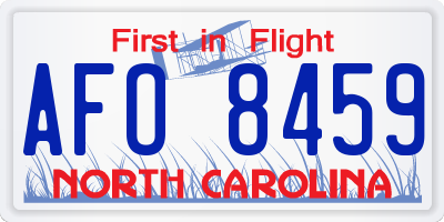 NC license plate AFO8459