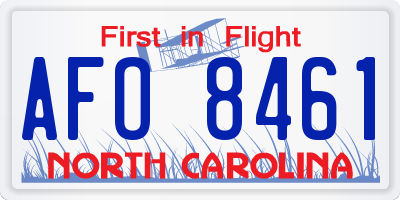 NC license plate AFO8461