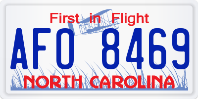 NC license plate AFO8469