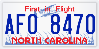 NC license plate AFO8470