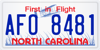 NC license plate AFO8481