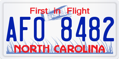 NC license plate AFO8482