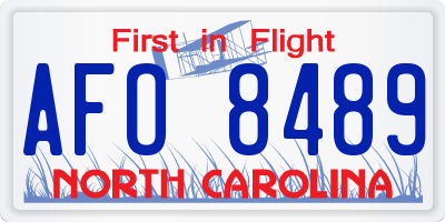NC license plate AFO8489