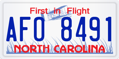 NC license plate AFO8491