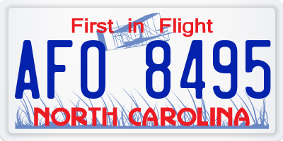 NC license plate AFO8495