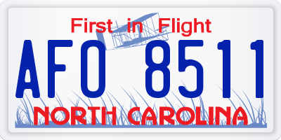 NC license plate AFO8511