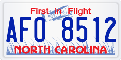 NC license plate AFO8512
