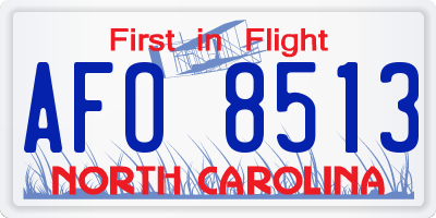 NC license plate AFO8513