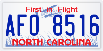 NC license plate AFO8516