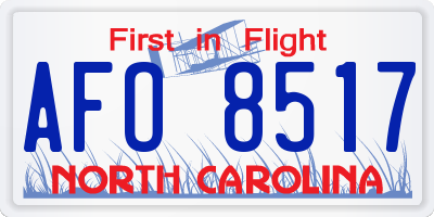 NC license plate AFO8517