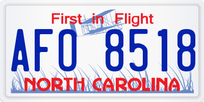 NC license plate AFO8518