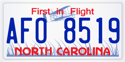 NC license plate AFO8519