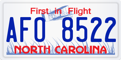 NC license plate AFO8522