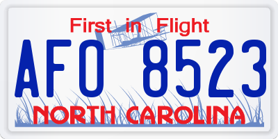 NC license plate AFO8523