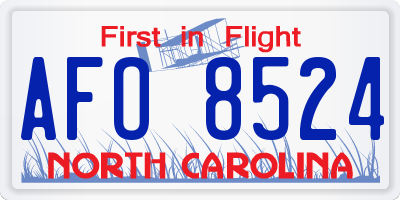 NC license plate AFO8524