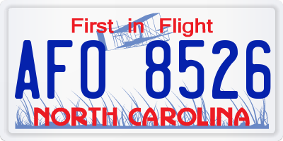 NC license plate AFO8526