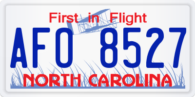 NC license plate AFO8527