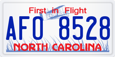 NC license plate AFO8528
