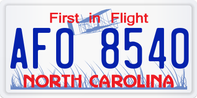 NC license plate AFO8540