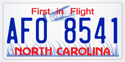 NC license plate AFO8541