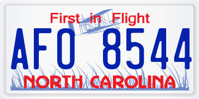 NC license plate AFO8544
